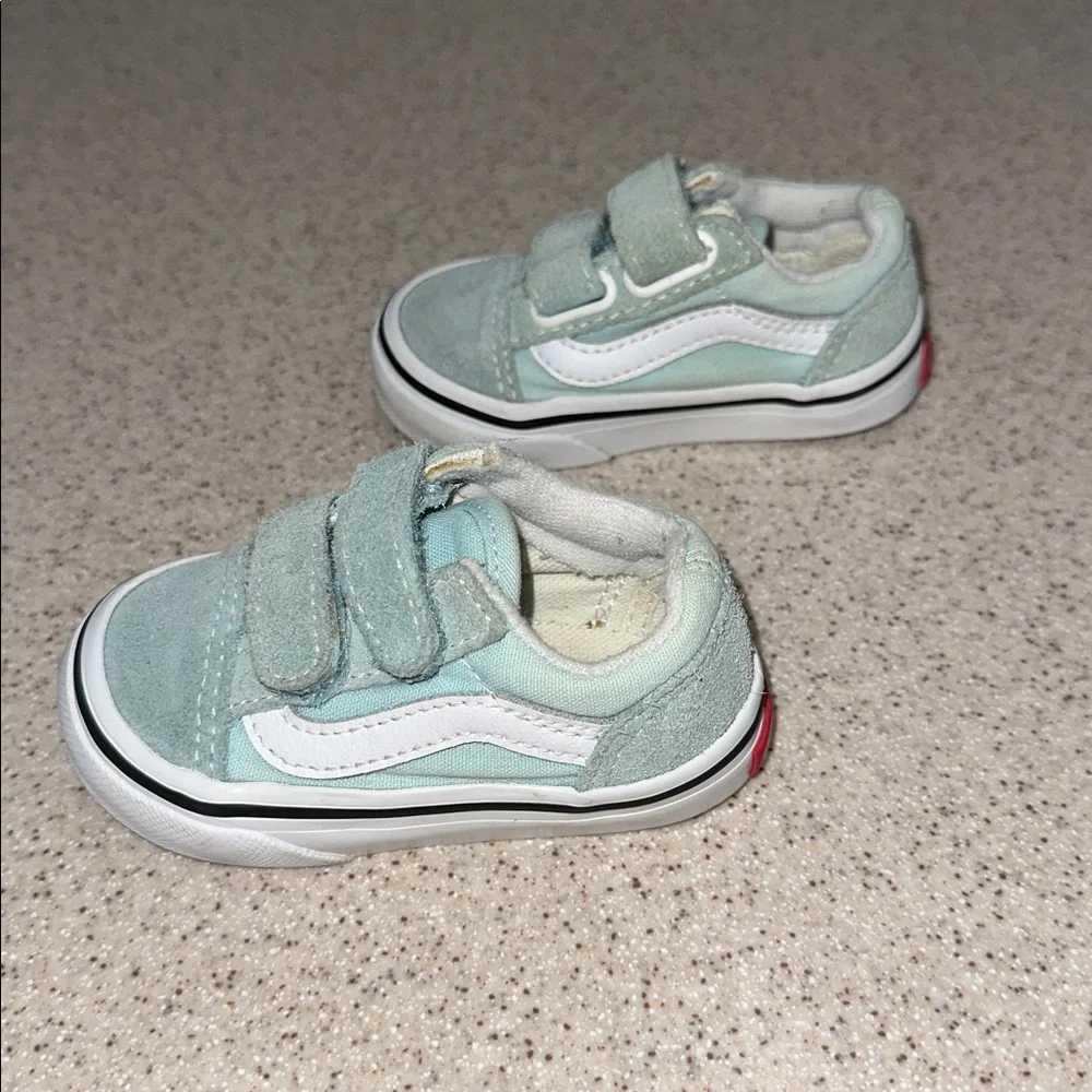 Vans Aqua blue teal Old Skool Sneakers toddler size 4